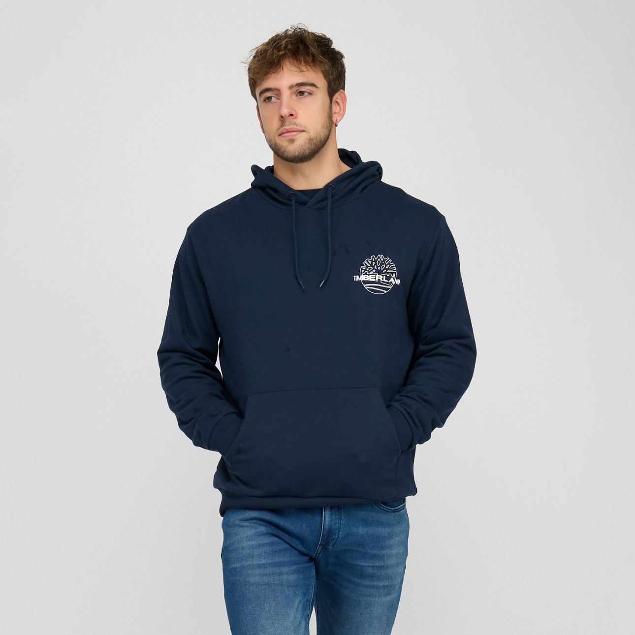 סווטשירט עם קפוצ’ון והדפס Timberland בגב לגברים