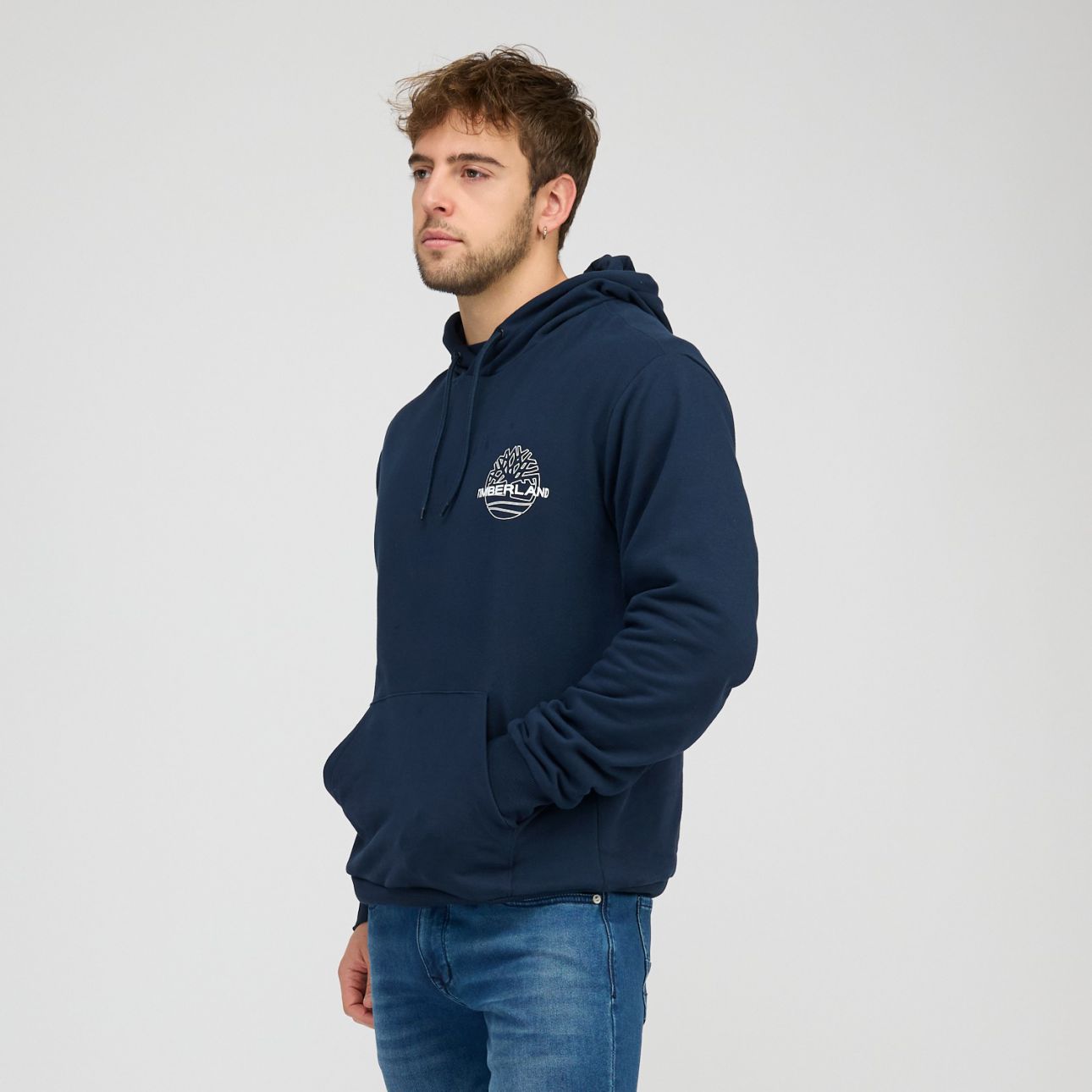 סווטשירט עם קפוצ’ון והדפס Timberland בגב לגברים