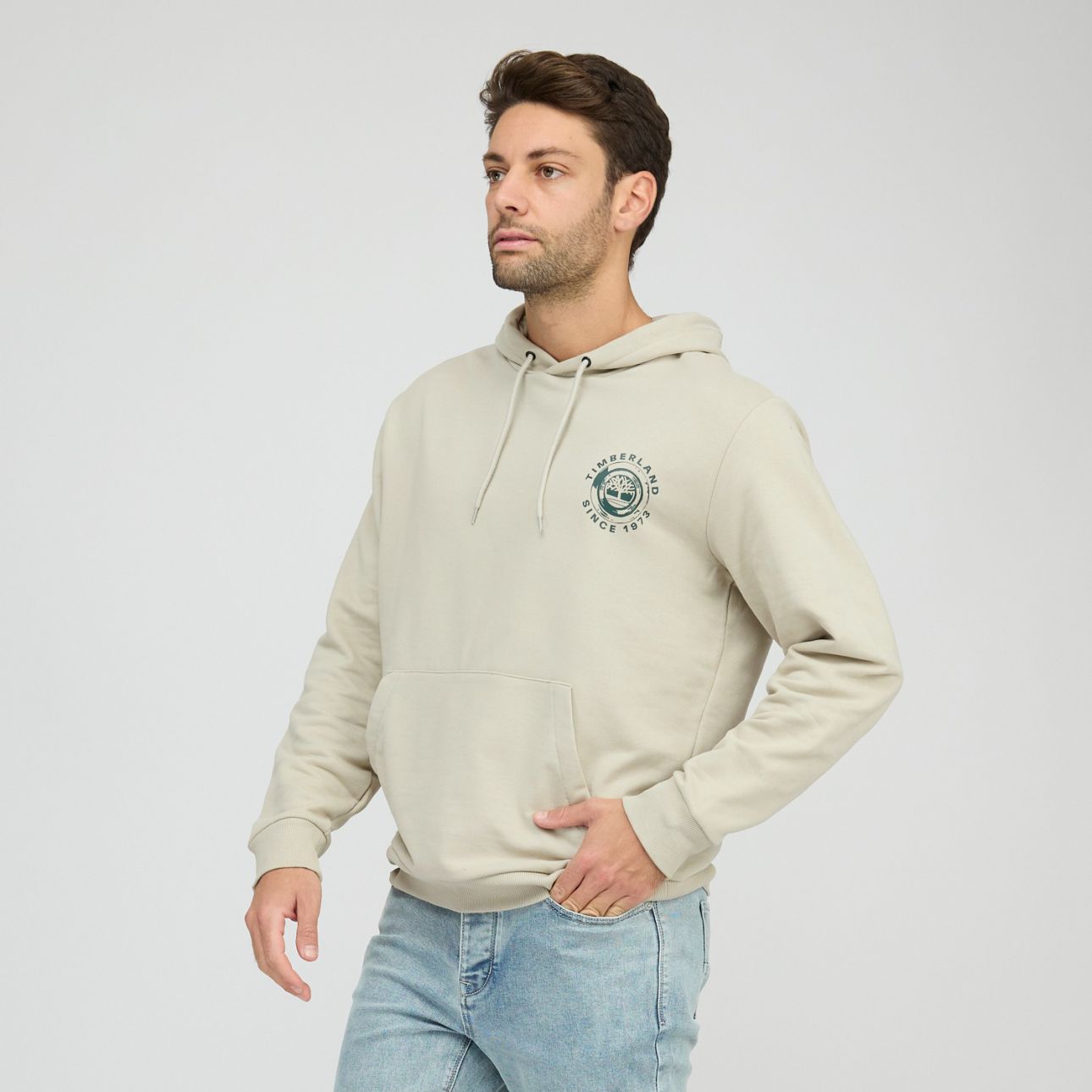 סווטשירט עם קפוצ’ון והדפס לוגו המותג Timberland בגב לגברים