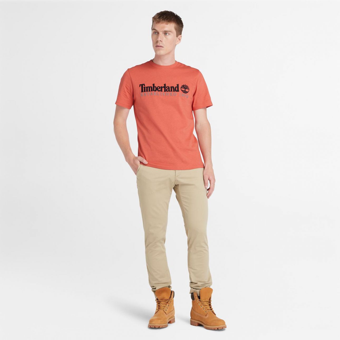 טי-שירט עם רקמת לוגו Timberland לגברים